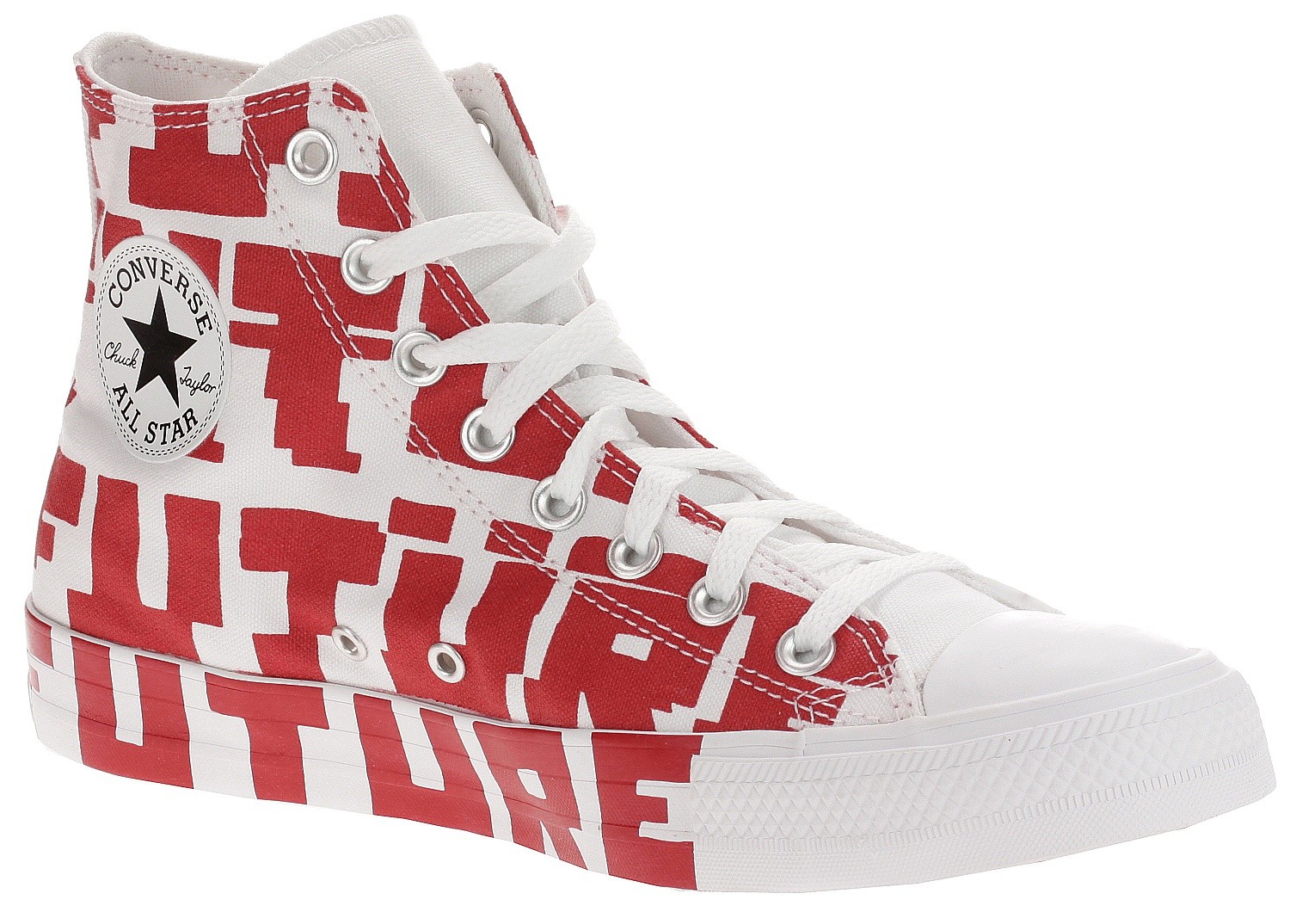 converse blanche ecriture rouge