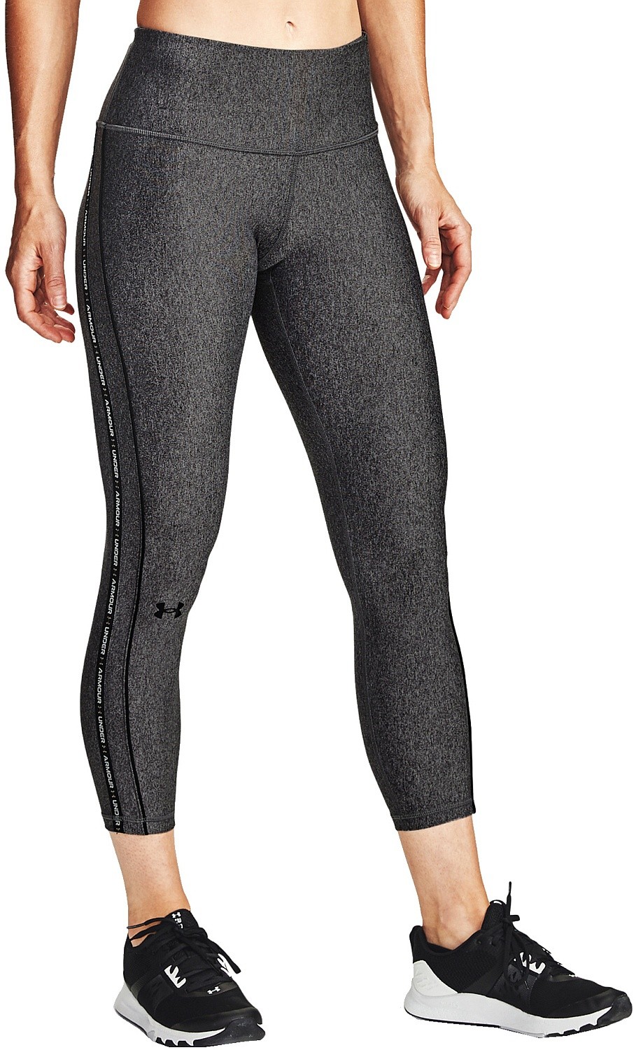 legíny Under Armour HeatGear Armour WMT Ankle Crop - 019/Charcoal Light Heather/Black/Black