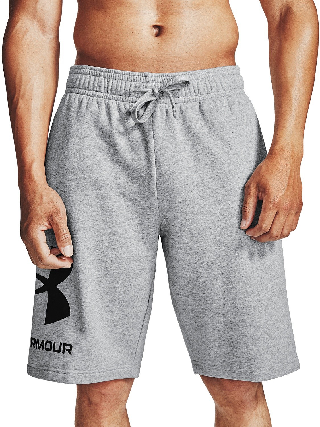 шорты Under Armour Rival Fleece Big Logo - 011/Mod Gray Light Heather/Black - men´s