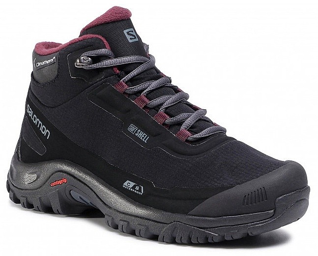 Schuhe Salomon Shelter CS WP - Black/Ebony/Winetastin - women´s