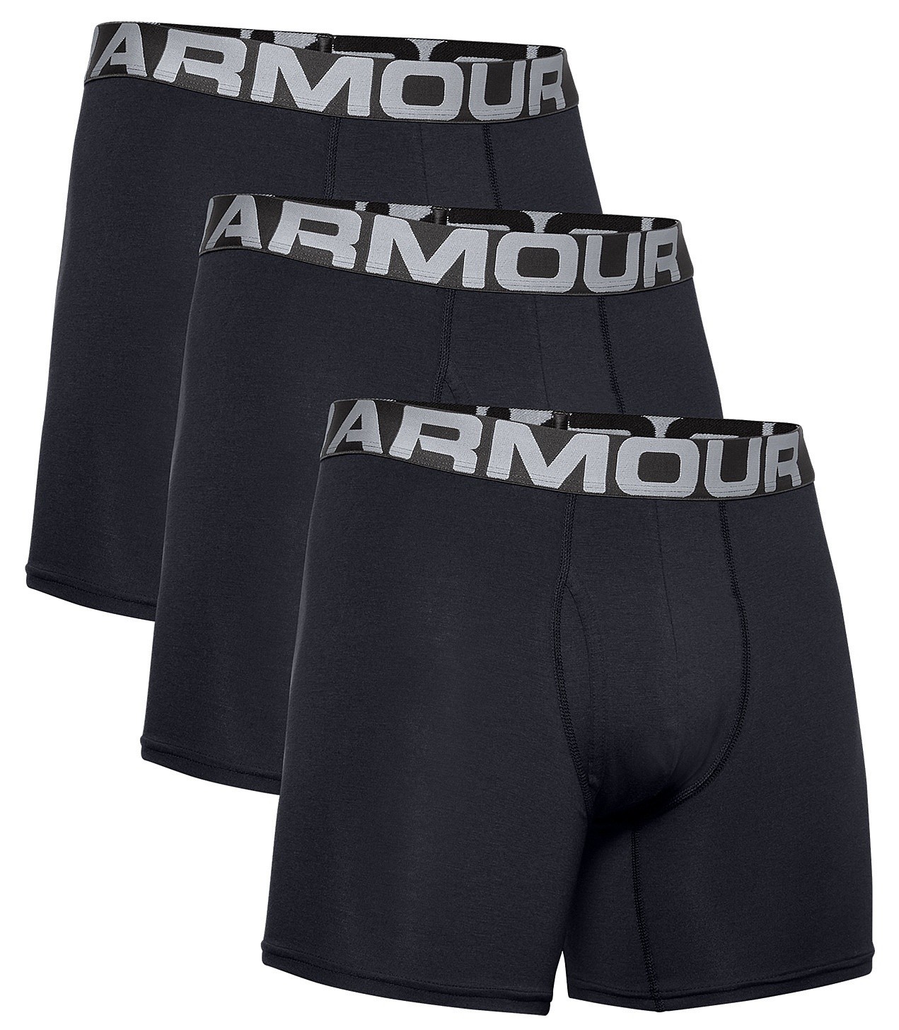 short Under Armour Charged Cotton 6in 3 Pack - 001/Black/Black/Black - men´s