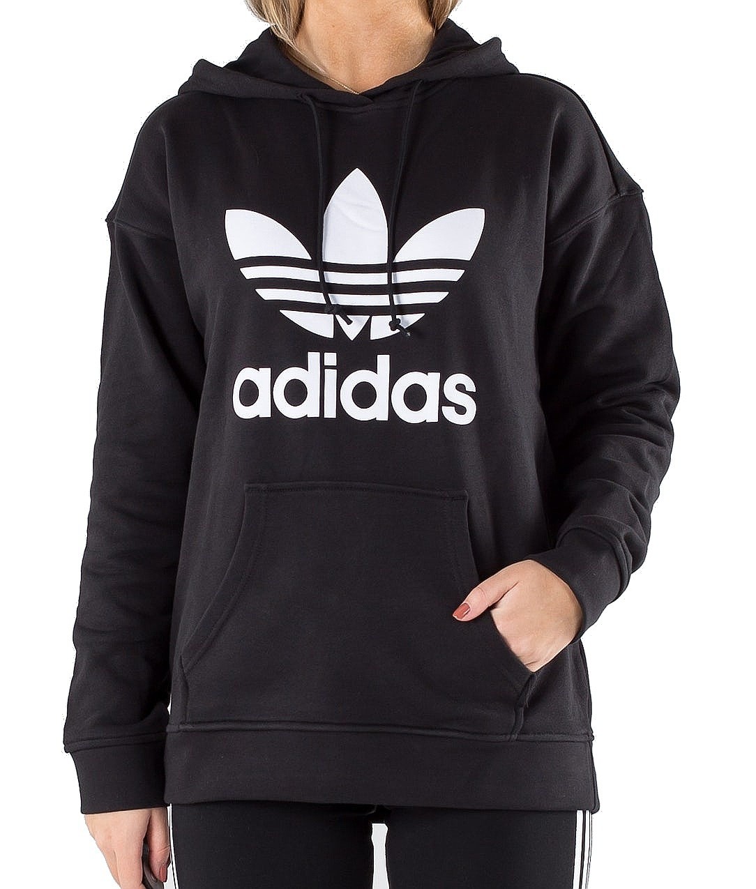 adidas original trefoil street graphic front pocket men's pullover hoodie