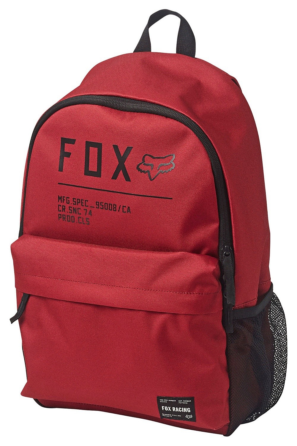 backpack with red fox logo