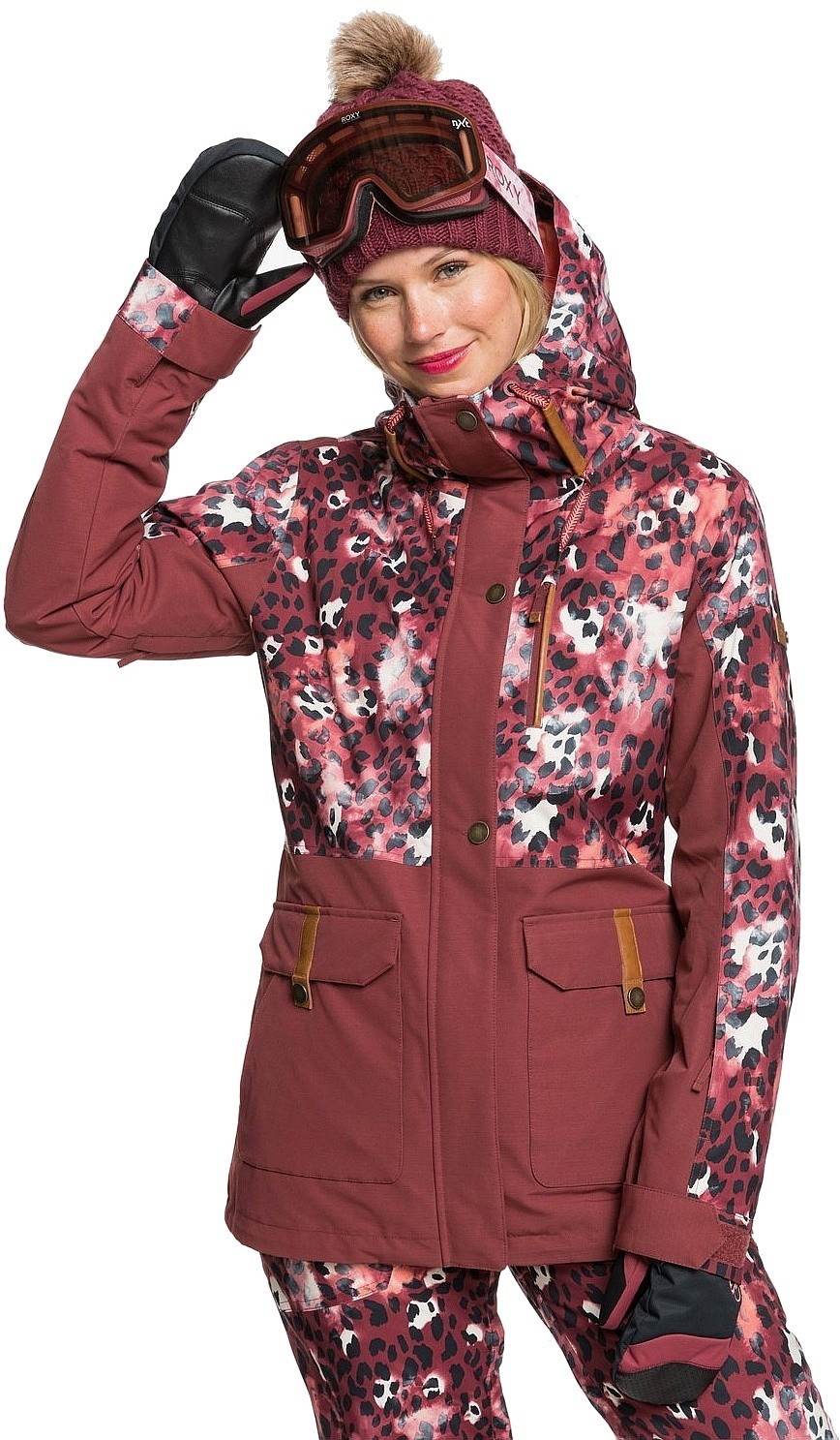 Jacke Roxy Andie - RRE1/Oxblood Red Leopold - women´s
