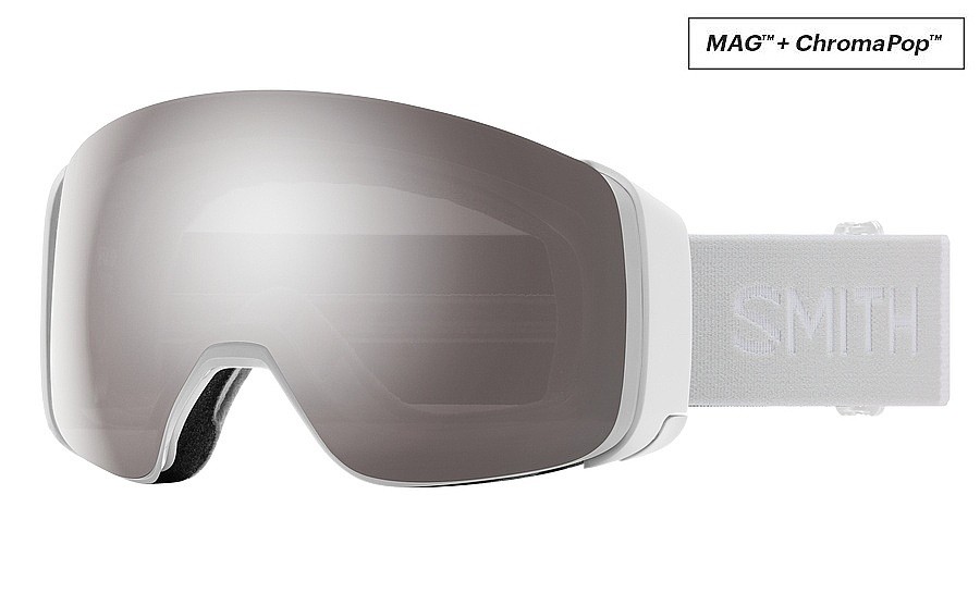 des lunettes Smith 4D MAG - White Vapor/ChromaPop Sun Platinum Mirror