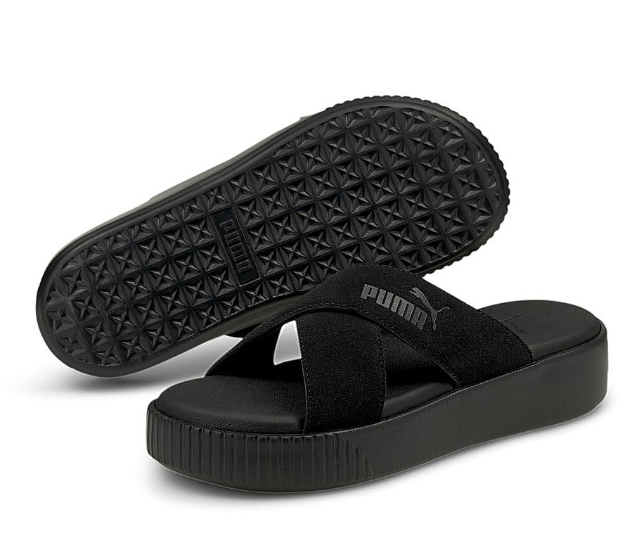 Schuhe Puma Platform Slide Suede - Puma Black - women´s
