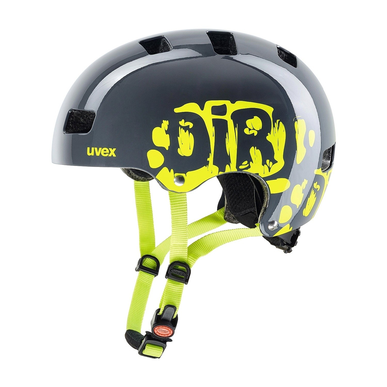 casque Uvex Kid 3 - Dirtbike Grey/Lime - unisex junior
