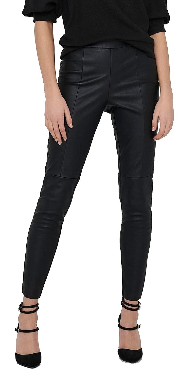 spodnie Jacqueline de Yong Sahara MW Faux Leather Leggings - Black
