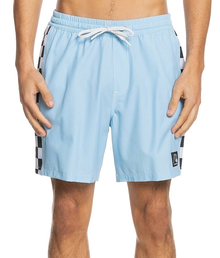 pantalones cortos de baño Quiksilver Dna Checker Arch Volley 17NB - BFA0/ Airy Blue - men´s - blackcomb-shop.eu