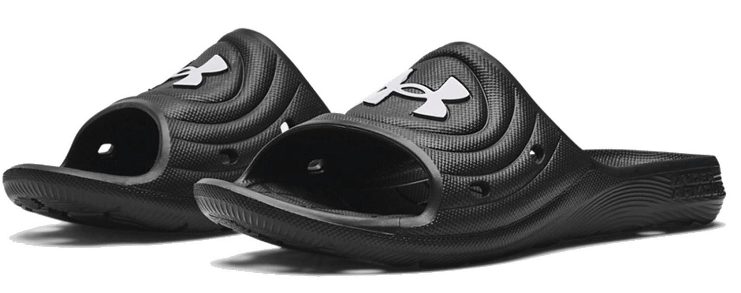 chaussures Under Armour Locker IV Slides - 001/Black/White - men´s