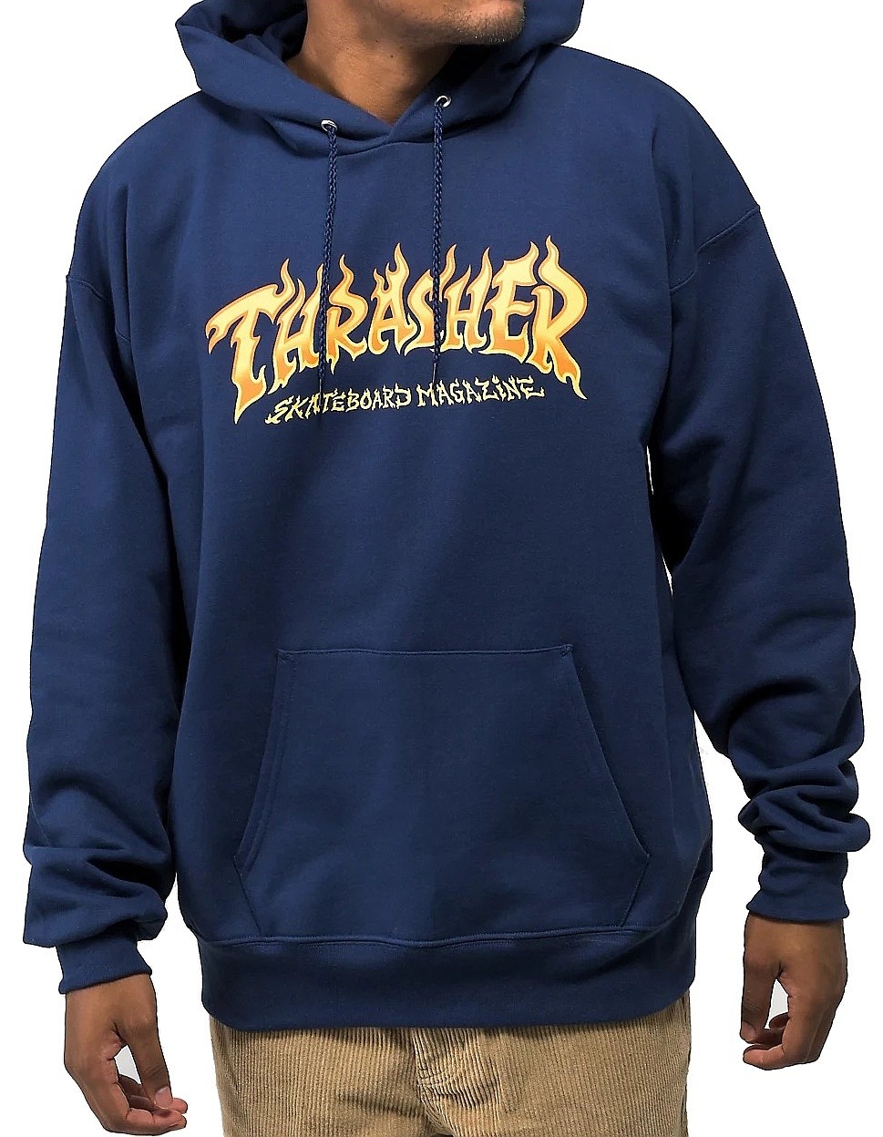 shirts Thrasher Fire Logo - Navy - men´s