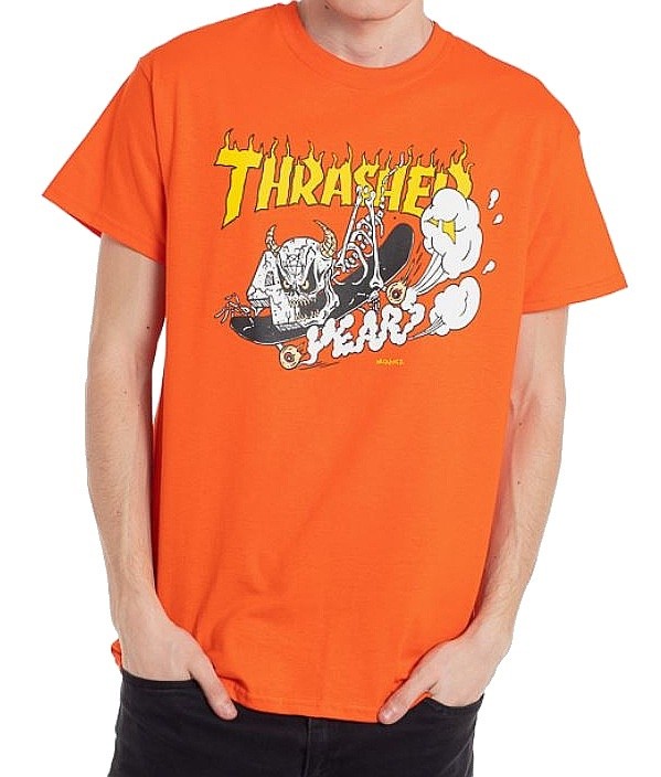 tričko Thrasher 40 Years Neckface - Orange