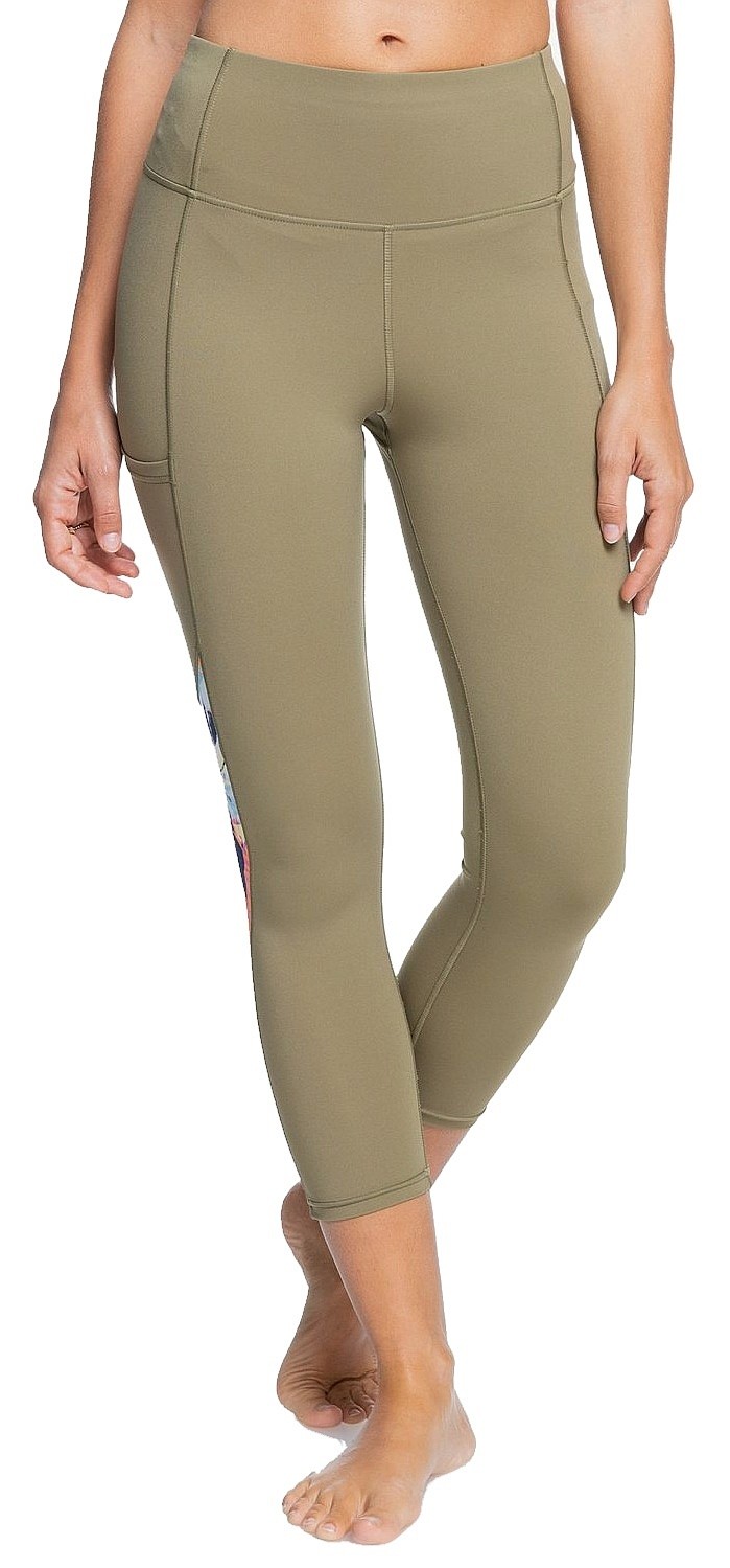 лосины Roxy Runway Circle Capri II - TNF0/Covert Green - women´s