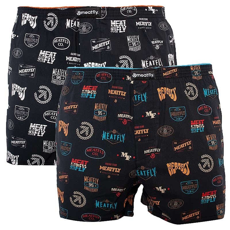 Boxershorts Meatfly Agostino 2 Pack - H/Badges - men´s