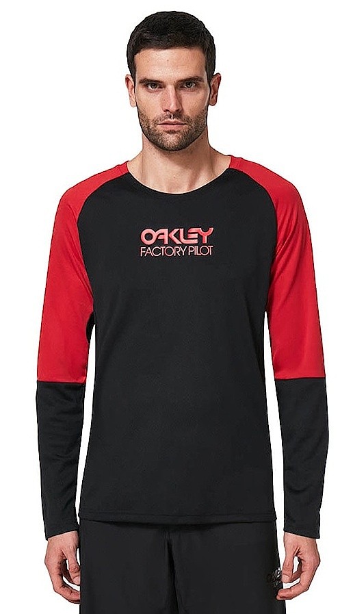 tröja Oakley Switchback Trail LS - Blackout - men´s