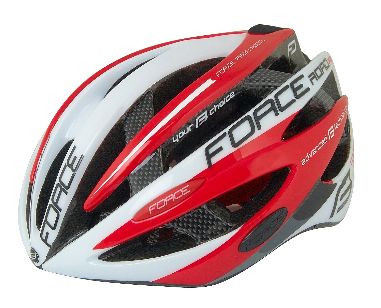 helmet FORCE Road Pro - White/Red - kid 