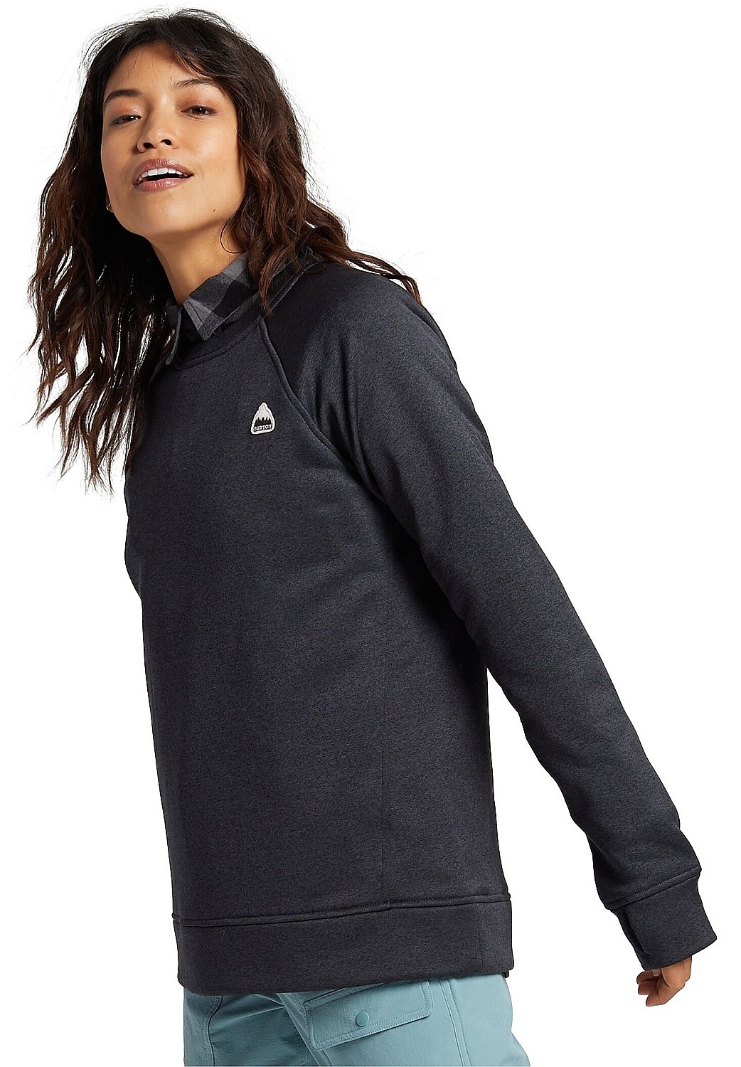 sweat-shirt Burton Oak Crew - True Black Heather - women´s
