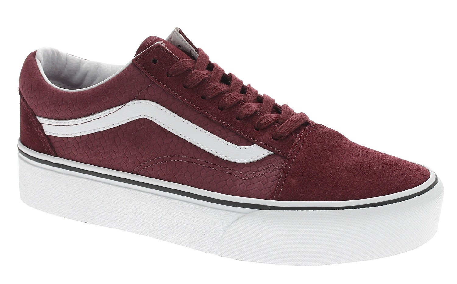 sko Vans Old Skool Platform - Suede Emboss/Port Royale/True White