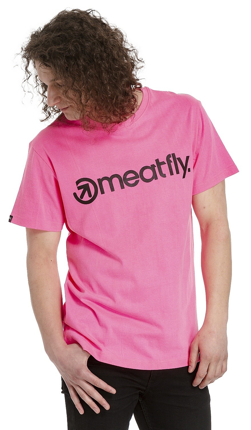T-Shirt Meatfly Logo - Neon Pink - men´s