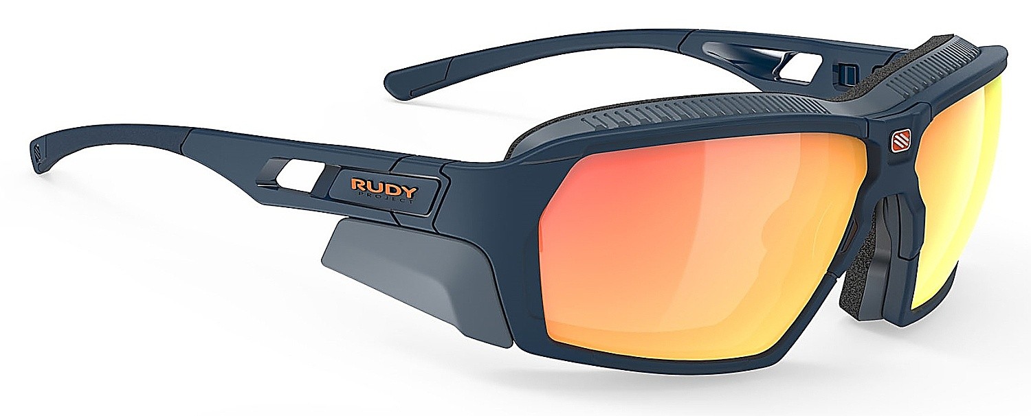 des lunettes Rudy Project Agent Q - Blue Navy Matte/Multilaser Orange