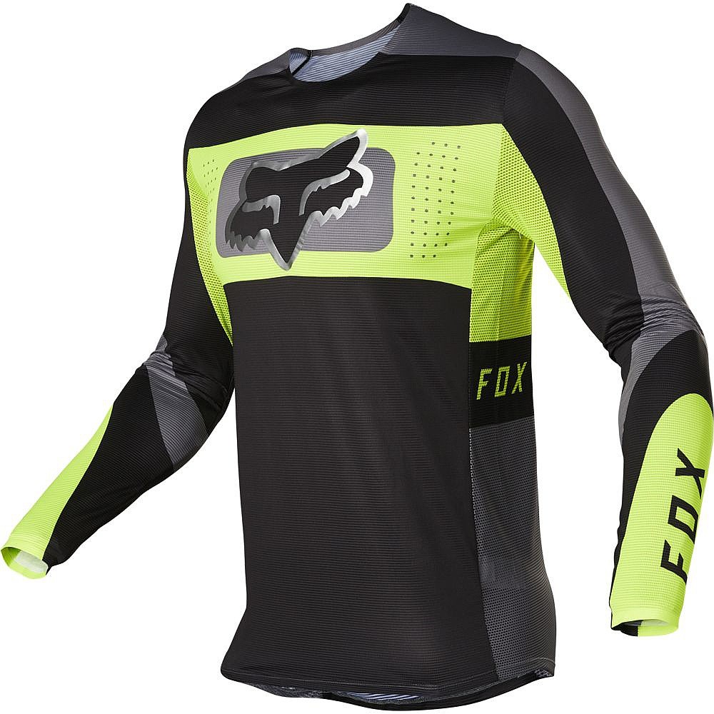 Fahrradanzug Fox Flexair Mirer Jersey LS - Black/Yellow - men´s