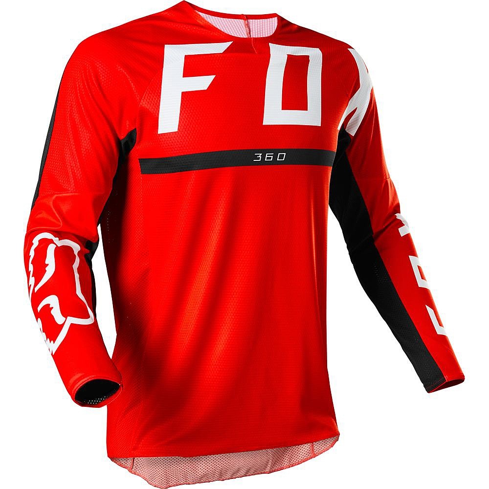 koszulka motocrossowa Fox 360 Merz Jersey LS - Fluo Red