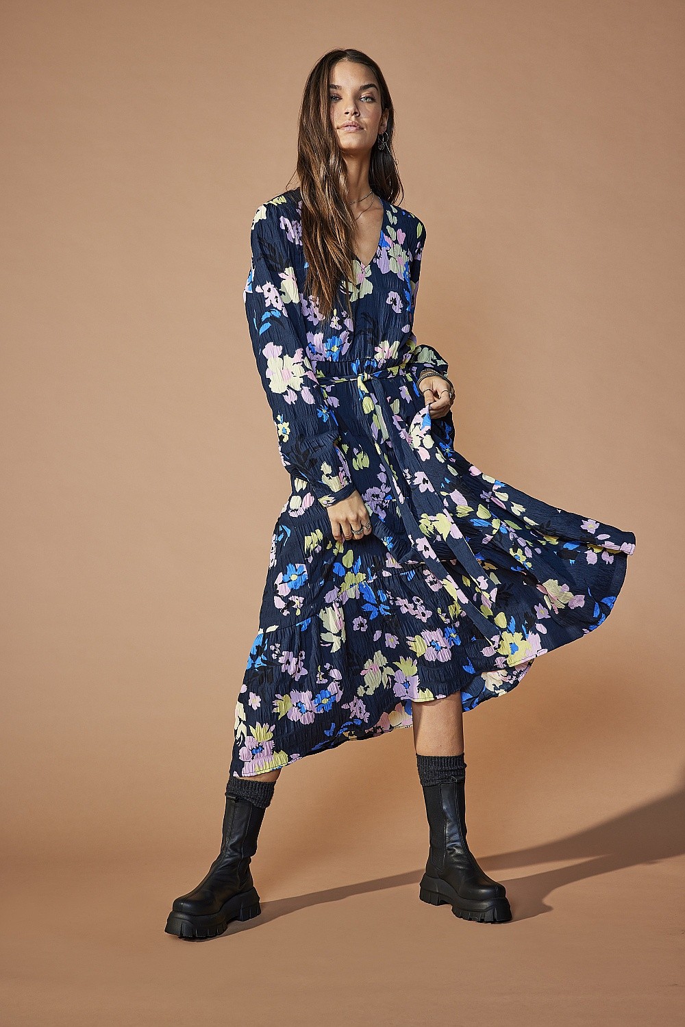 rochie ONLY Zozo Midi - Blue Graphite - women´s