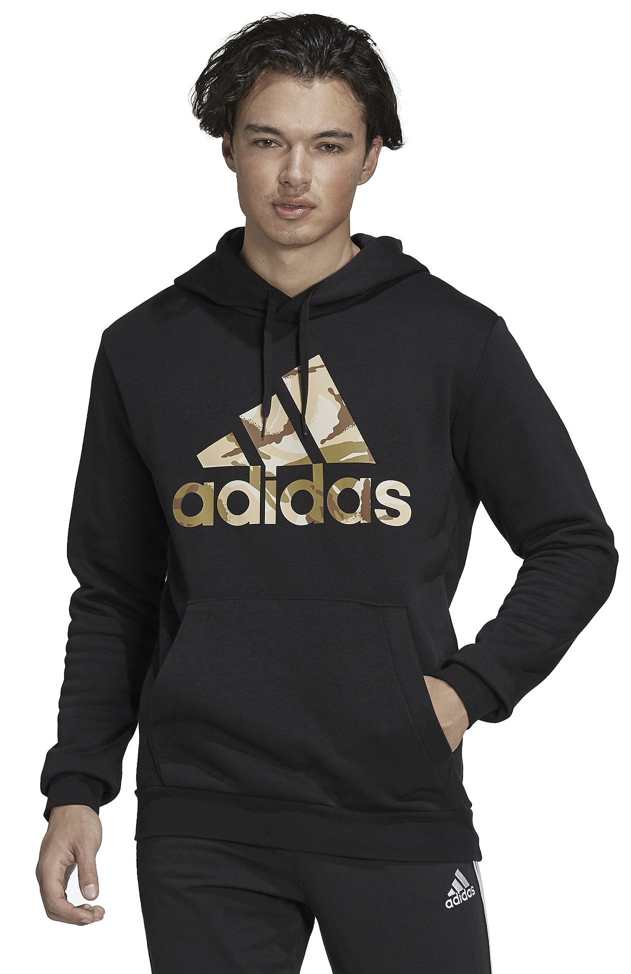 felpa adidas Performance Essentials Fleece Camo Print Hooded - Black -  men´s - blackcomb-shop.eu