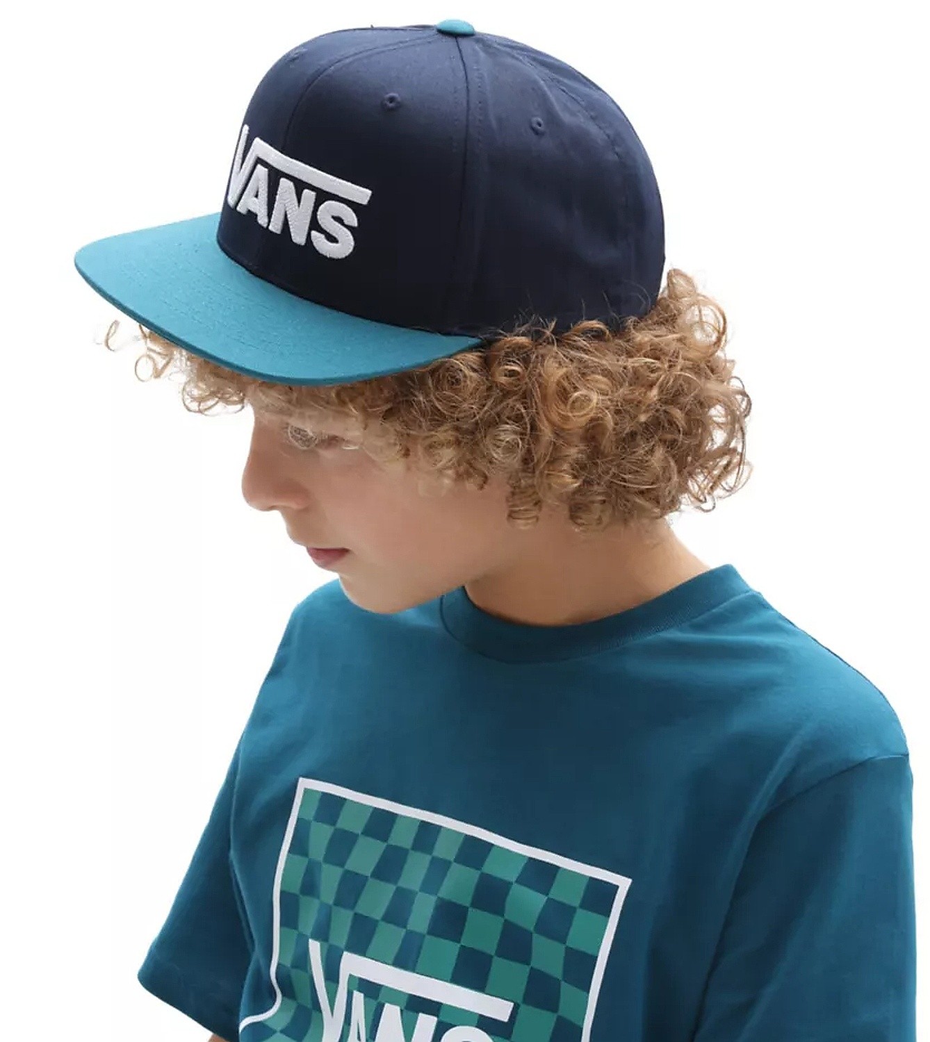 кепка Vans Drop V II Snapback Youth - Dress Blues/Blue Coral - boy´s -  blackcomb-shop.eu