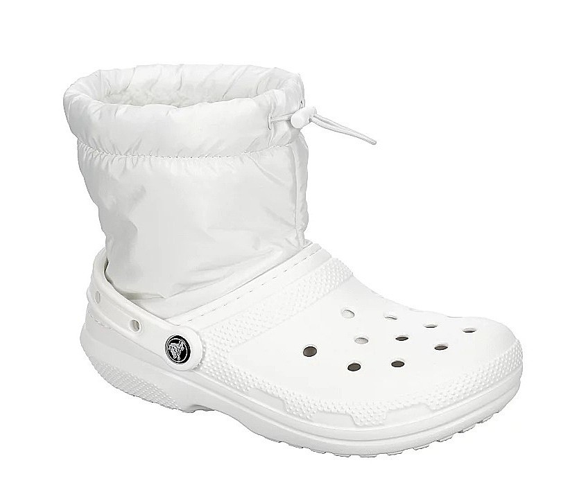 pantofi Crocs Classic Lined Neo Puff Boot - White/White