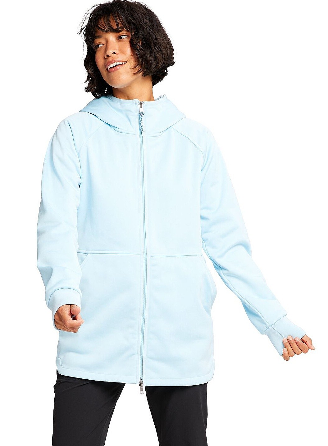 heather blue sweatshirt