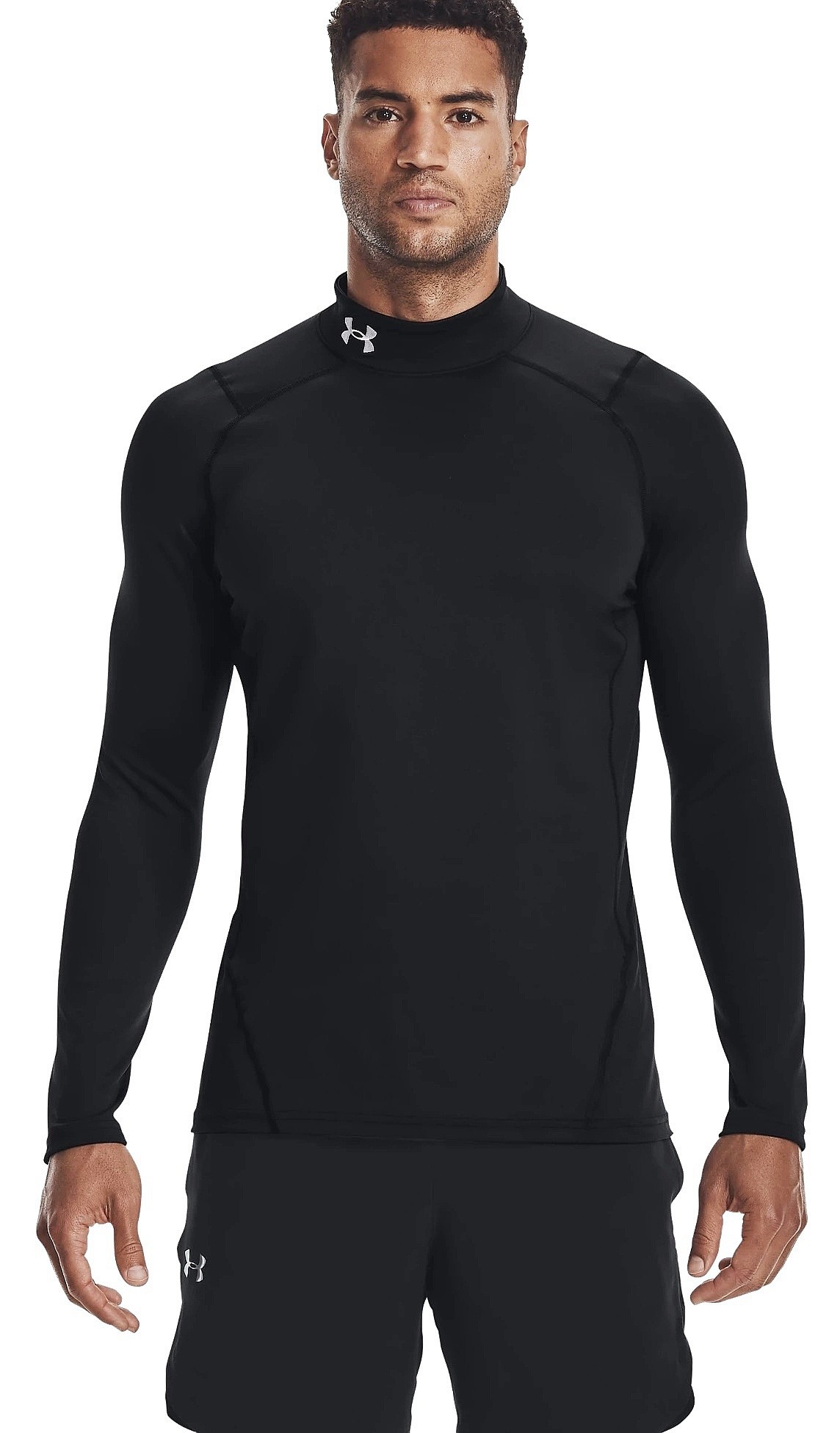 рубашка Under Armour ColdGear Armour Fitted Mock LS - 001/Black/White - men´s