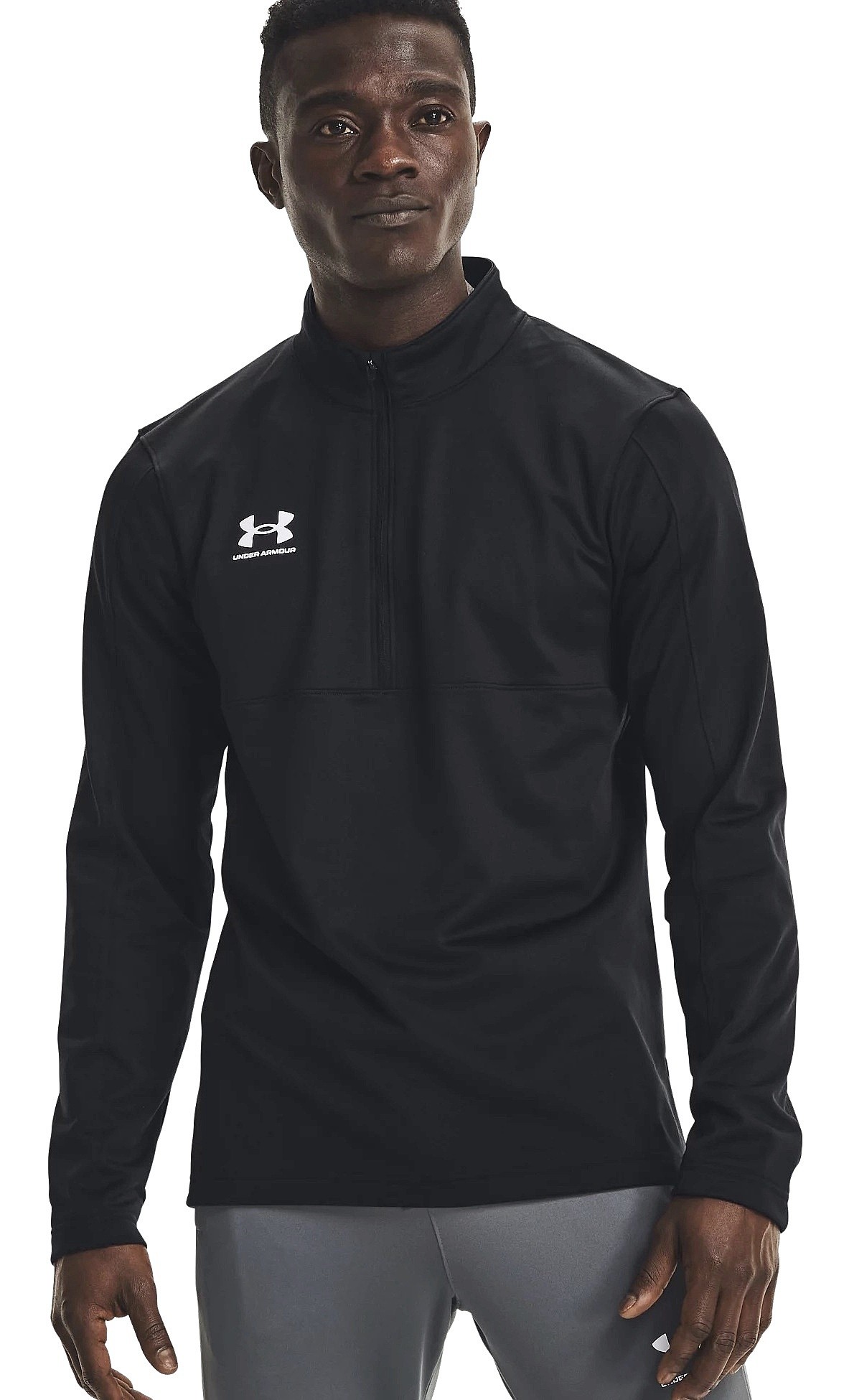 shirts Under Armour Challenger Midlayer LS - 001/Black/White - men´s