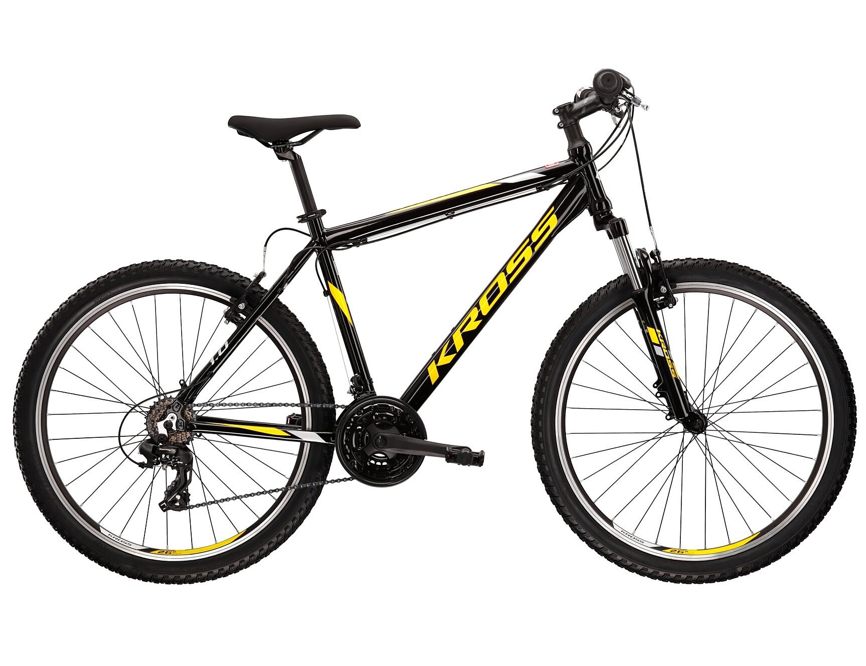 bicykel Kross Hexagon 1.0 26" - Black/Yellow/Gray Gloss