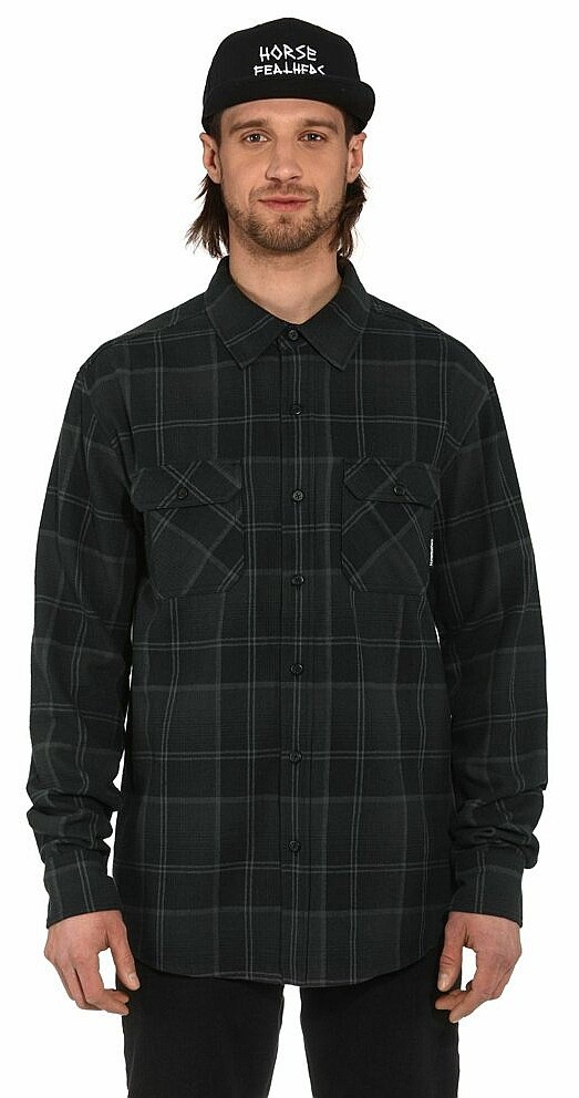 camicia Horsefeathers Dough LS - Anthracite - men´s