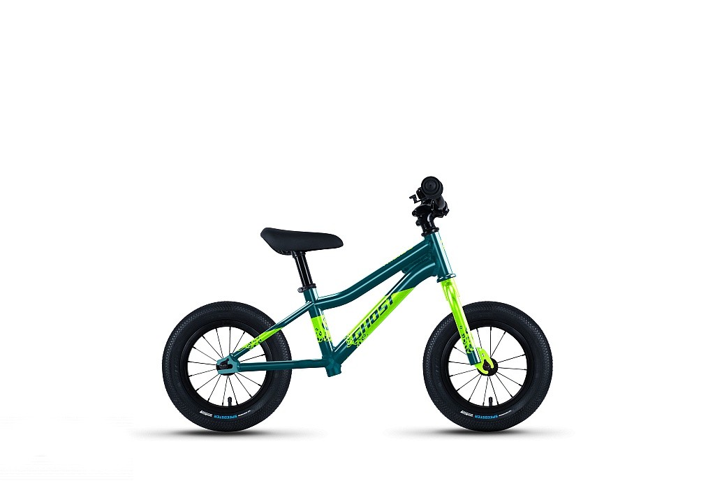 rowerek biegowy Ghost Powerkiddy 12" - Dirty Blue/Metallic Lime Gloss