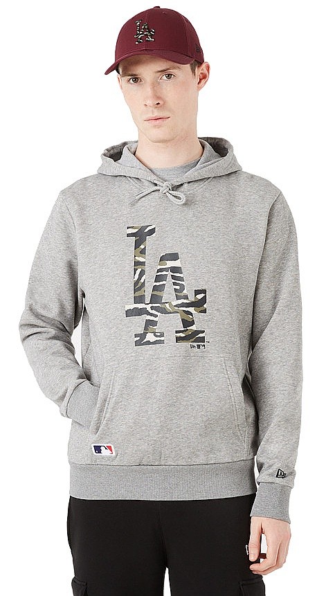 mikina New Era Infill Team Logo Hoody MLB Los Angeles Dodgers - Light Grey Heather/Multi Camo
