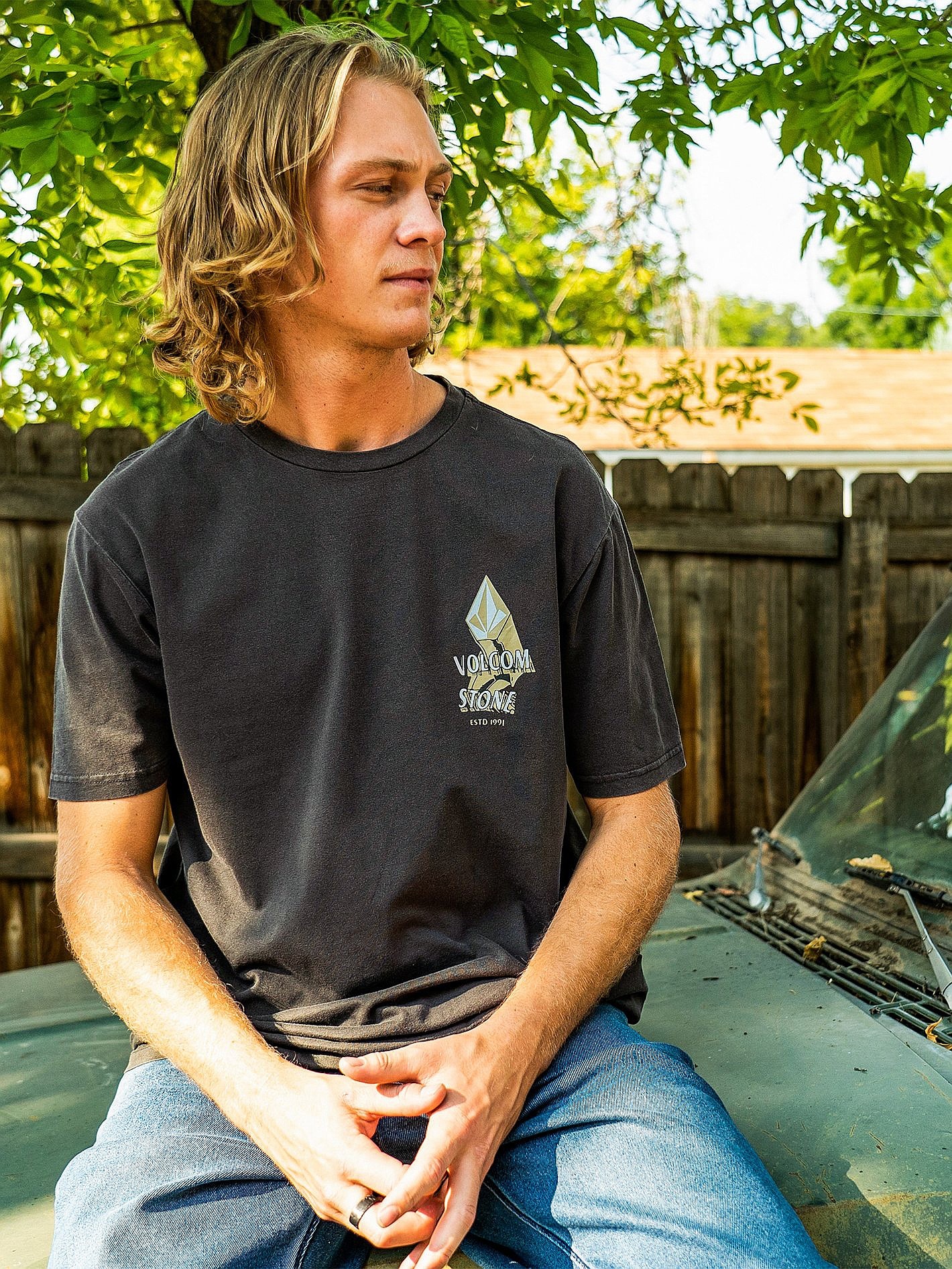 T-Shirt Volcom Stone Drag - Black - men 