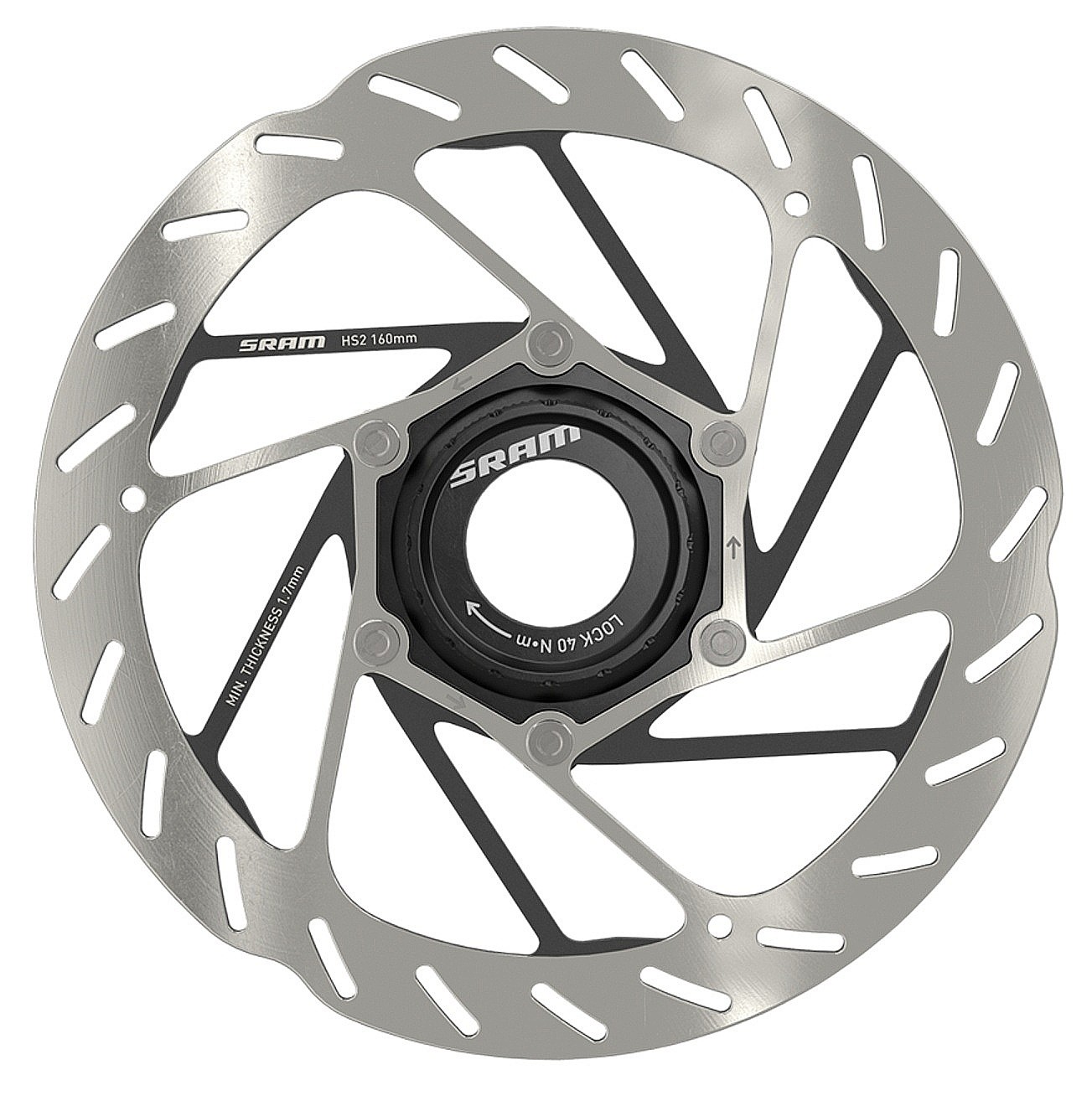 disque de frein Sram AM DB Rotor Centerlock HS2 160mm Rounded - Steal