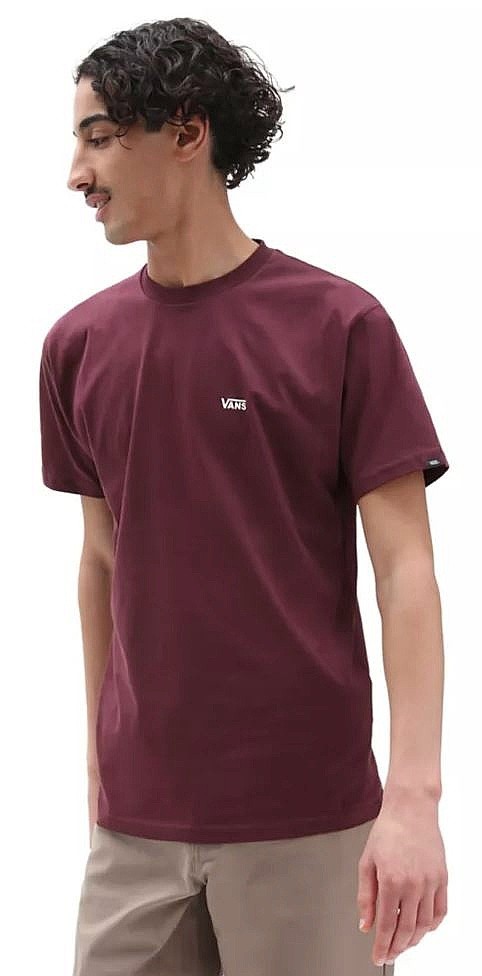 T-Shirt Vans Left Chest Logo - Burgundy 