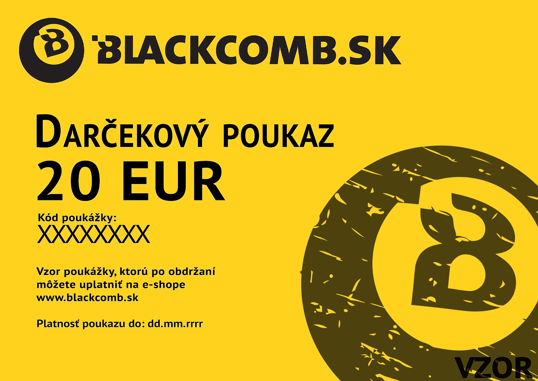 elektronická poukážka Blackcomb 20 EUR
