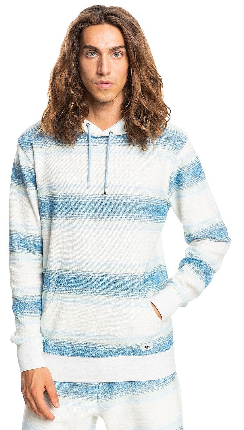 Sweatshirt Quiksilver Great Otway Hood - WCL6/Antique White Great Otway - men´s