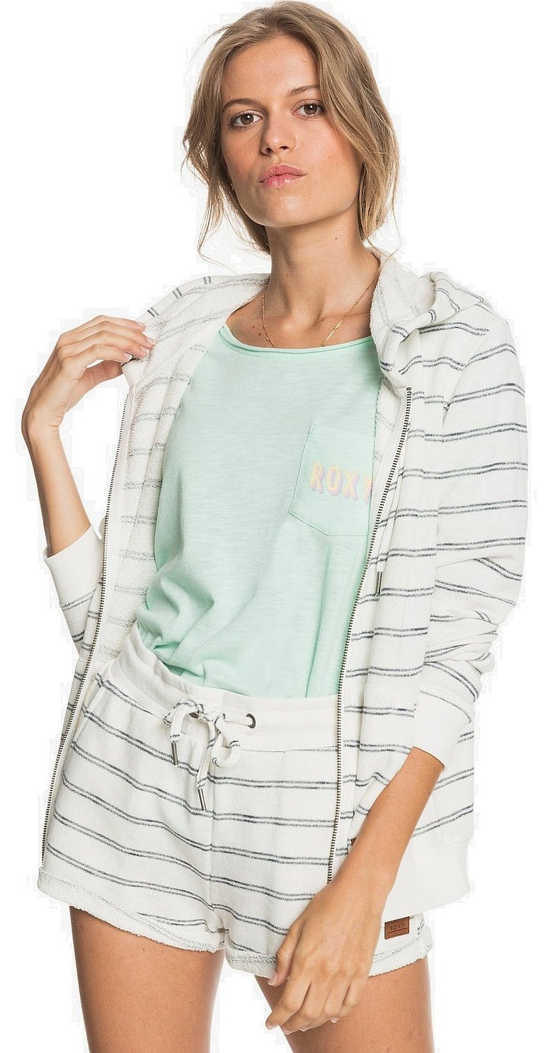Sweatshirt Roxy Perfect Wave Stripes Zip - XWBW/Snow White Horiz Will Stripes - women´s