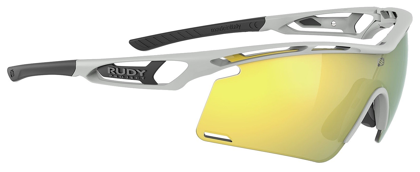 des lunettes Rudy Project Tralyx + - Light Grey Matte/Multilaser Yellow