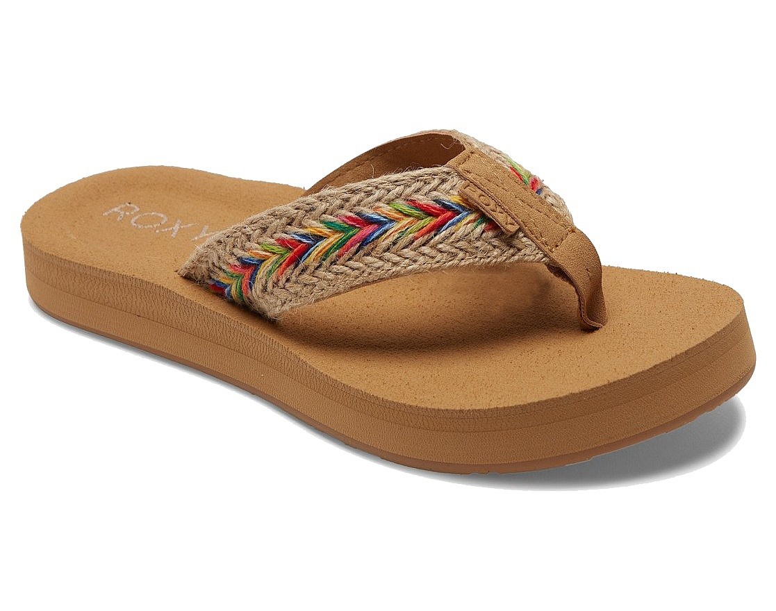 tan roxy flip flops