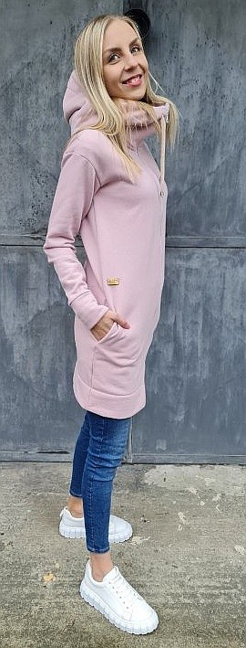 sweat-shirt M.ASCH-Be original Long Insulated Hooded Zip - Pink - women´s