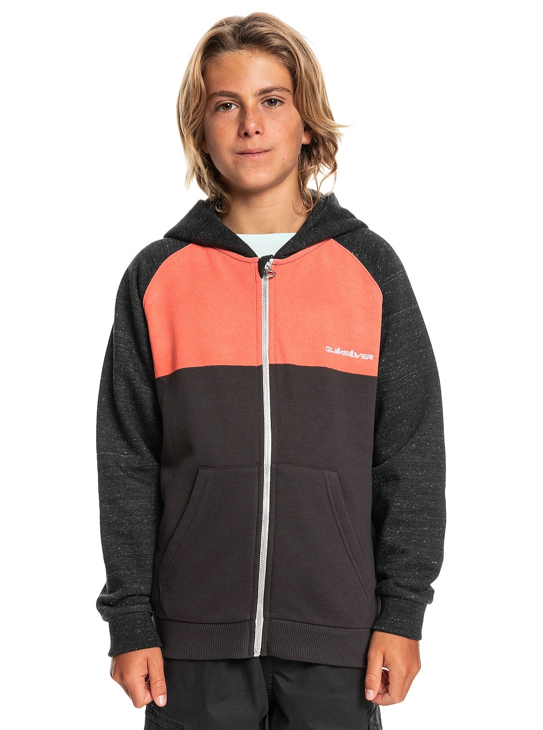 Sweatshirt Quiksilver Easy Day Screen Zip - NNJ0/Cherry Tomato - boy´s