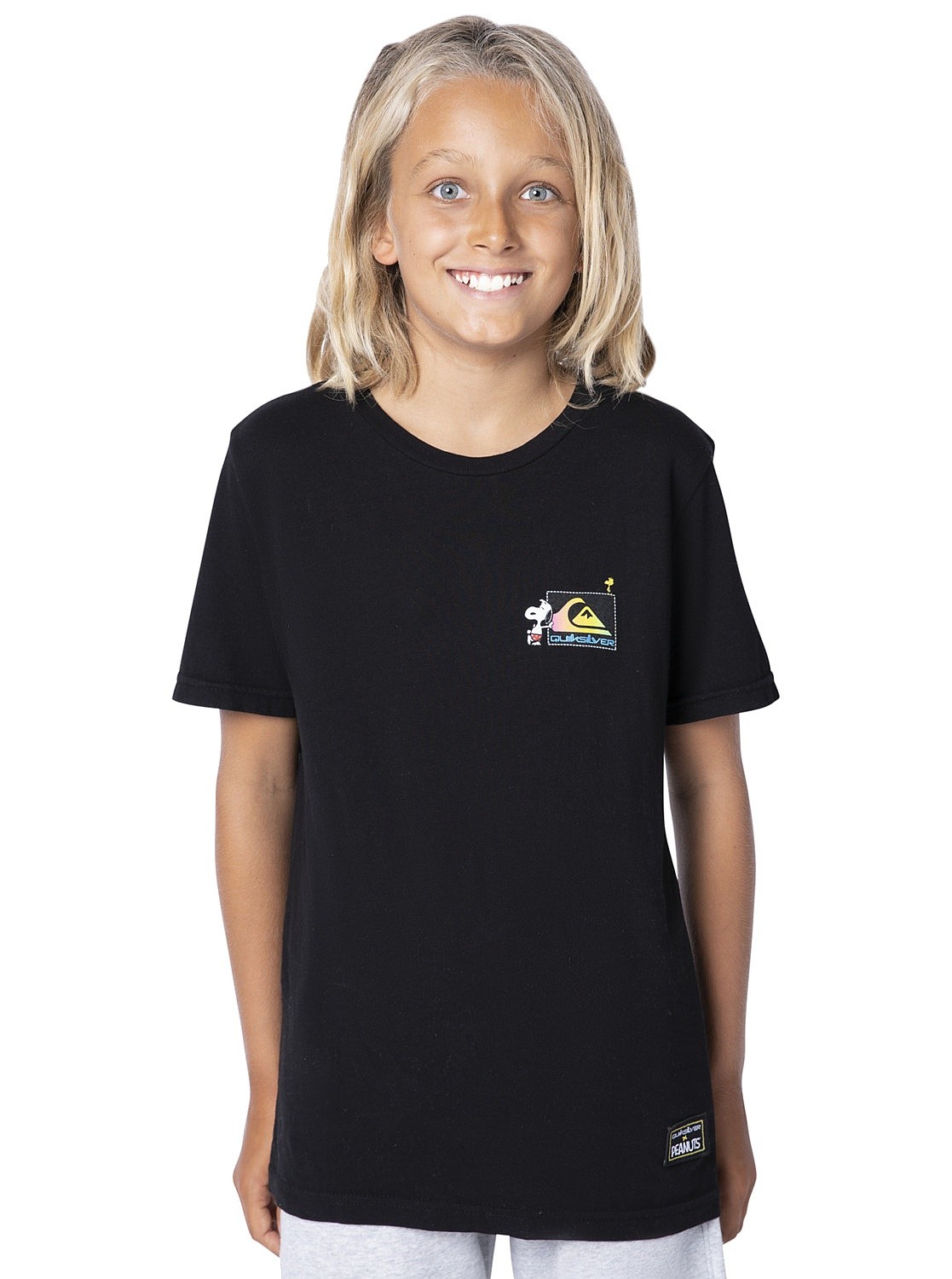 camisa Quiksilver Peanuts Cool - KVJ0/Black - boy´s