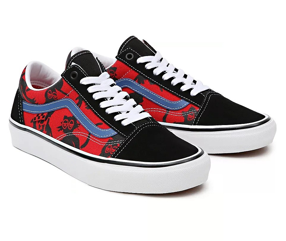 chaussures Vans Skate Old Skool - Krooked B Nnatasforray/Red - men´s