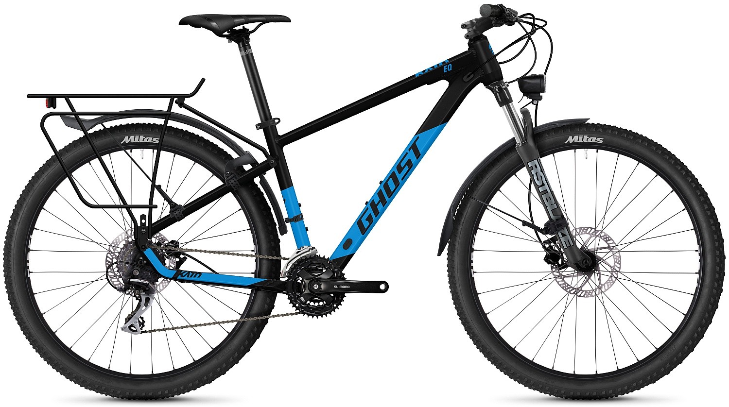 велосипед Ghost Kato EQ 27.5" - Black/Bight Blue Metallic